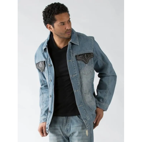Pelle Pelle Men Light Blue Denim Jacket