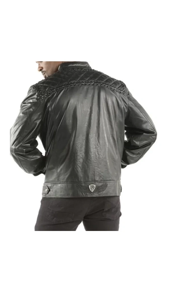 Pelle Pelle Men Studded Quilted Leather Jacket