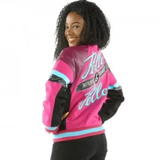Pelle Pelle Women Pink Varsity Wool Jacket view 3