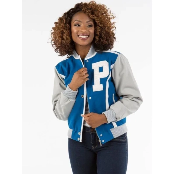 Pelle Pelle Grey And Blue Varsity Wool Jacket | Women Jacket