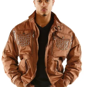 Pelle Pelle Brown Polyester Jacket | Men Jacket