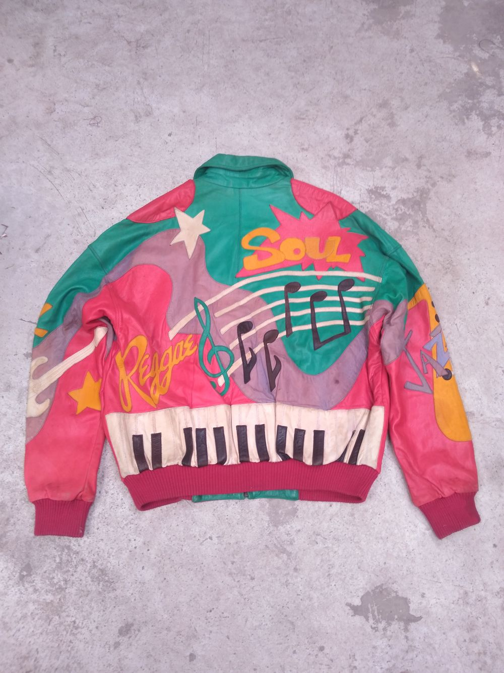 Pelle Pelle Pink And Green MB Leather Jacket view 1