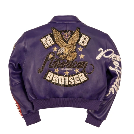 Pelle Pelle American Bruiser Womens Crop Purple Jacket view 2