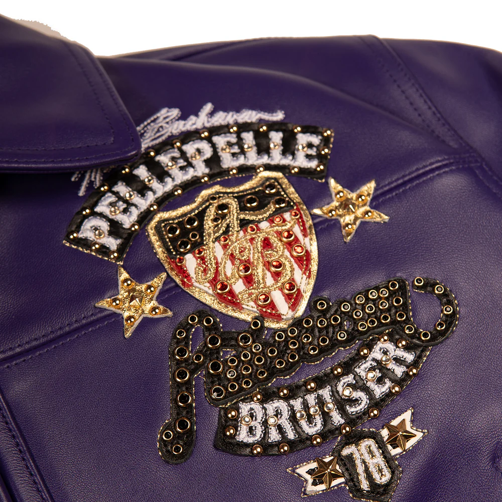 Pelle Pelle American Bruiser Womens Crop Purple Jacket view 4