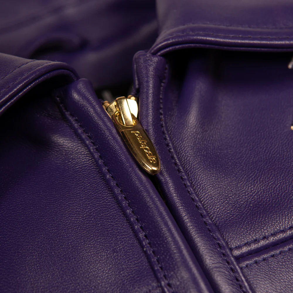 Pelle Pelle American Bruiser Womens Crop Purple Jacket view 3