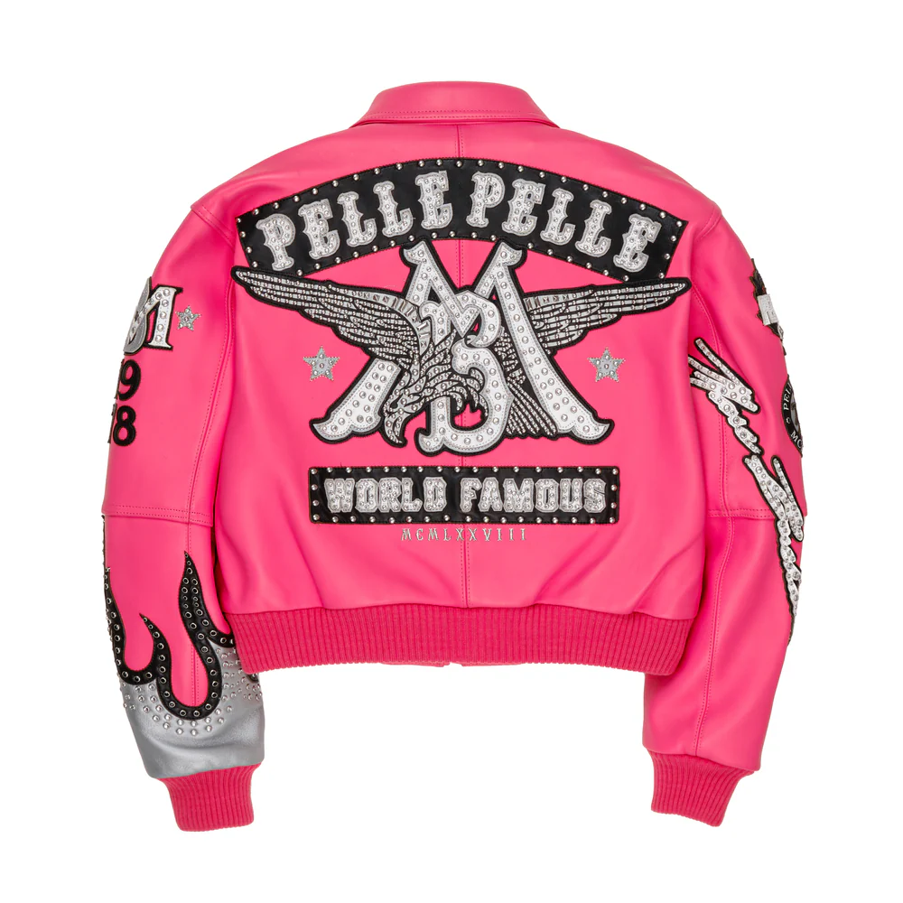 World Famous Pelle Pelle Womens Pink Jacket view 2
