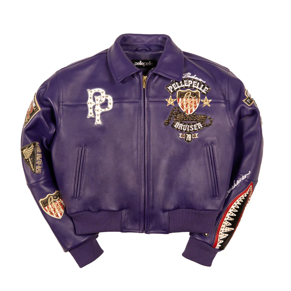Pelle Pelle American Bruiser Womens Crop Purple Jacket