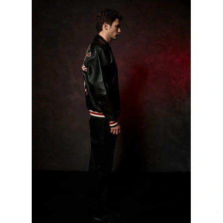 Pelle Pelle Stars and Stripes Black Leather Jacket view 8