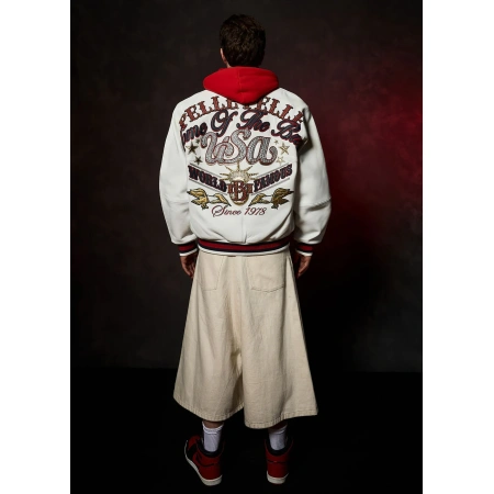 Pelle Pelle Stars and Stripes White Leather Jacket view 10